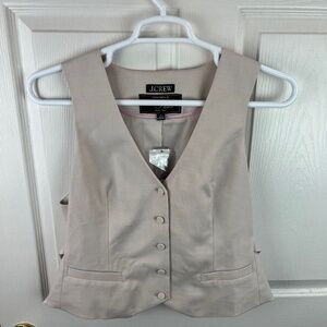 J.Crew Nova Fides Vest Pale Bone Slim Fit Italian City Wool Blend Size 14